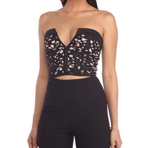 Black Cropped Bustier